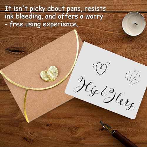 30 Pcs Mini Envelopes With Gold Heart Shaped Clasp, Mini Envelopes With Blank Cards For Wedding Birthday Greeting Cards Graduation£¨4.13 x 2.76 inch£©