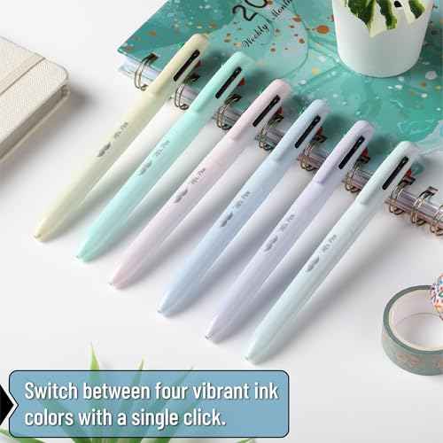 Mr. Pen- Ballpoint Multicolor Pen in One, 4-in-1, 6 Pack, Colorful Ink, Retractable Multi Color Pens All in One