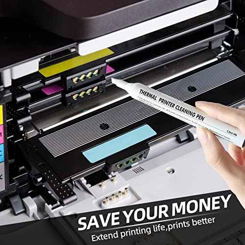 Thermal Printer Cleaning Pen,Printer Printhead Cleaning Pen for Card Printer,Label Bar Code Printer Cleaning Pen, IPA Reuse Clean Pen Card Printer Cleaning Kit (10PCS)