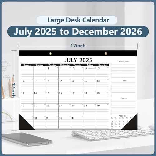 Desk Calendar 2025-2026,3 PACK-Calendar 2025-2026,July 2025 to Dec 2026,18 Months Desk Calendar with First Layer PVC