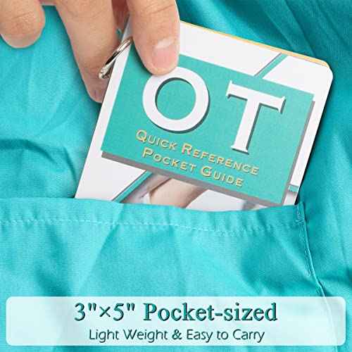 Occupational Therapy Reference Pocket Guide - Must Have OT Resource 32 Pages Quick Tips for OT Student, Occupational Therapy Gifts Therapist Gift for Women Pocket Sized 3"¡¿5" General Adult Rehab Set