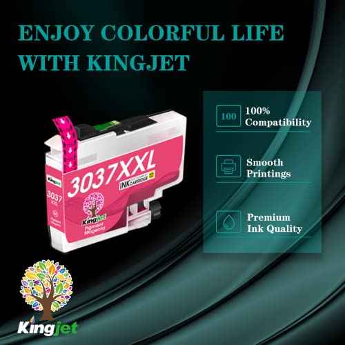 Kingjet LC3037 Ink Cartridges Replacement for Brother LC3037 Ink Cartridges LC3037XXL LC3039 Compatible with Brother MFC-J5845DW MFC-J5945DW MFC-J6545DW Printers, 8 Pack(2 BK/C/M/Y)