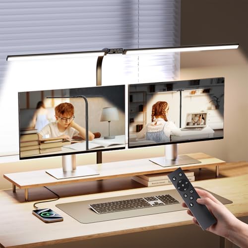 AUSDOM LED Desk Lamp for Home Office, 24W Ultra Bright Architect Task Light with Clamp & USB Port, 5 Colors & Dimming Touch Control, Flexible Gooseneck for Reading, Crafting, Gaming- 50 Lighting Modes