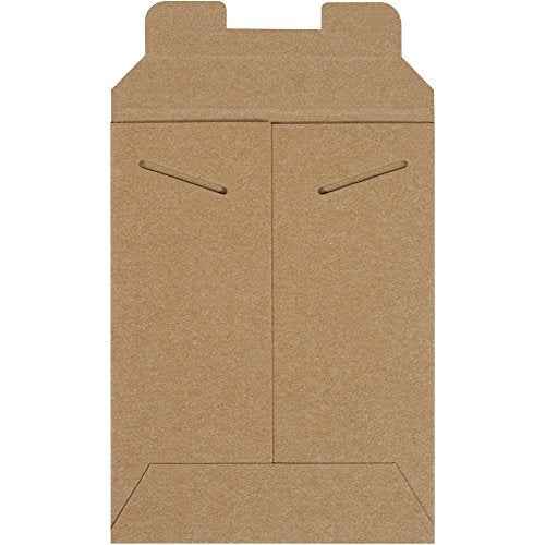 Aviditi 6" x 8" Stayflats Rigid Flat Mailers, Kraft, For Keeping Documents, Photos, and Artwork Protected During Shipping (100 Pack)