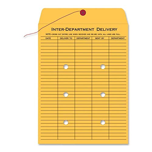 Interoffice Envelopes with String & Button Closure 10x15 Brown Kraft 100 Pack