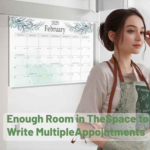 2025-2026 Aesthetic Magnetic Calendar for Refrigerator, Fridge Magnet Runs Until December 2026 - The Perfect Monthly Magnetic for Easy Organizing - Greenery Design