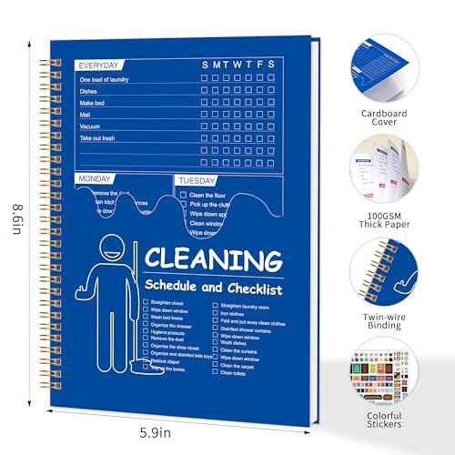 ADHD Cleaning Planner, Cleaning Schedule and Checklist, Undated Daily and Weekly Household Cleaning Checklist Planner, Organize Your Home to Keep Neat and Stress-Free