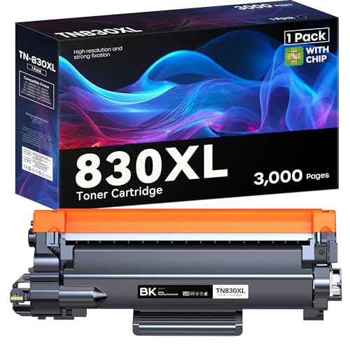 TN-830XL TN830XL Black High Yield Toner Cartridge with CHIP Replacement for Brother TN830XL 830XL Works for Brother DCP-L2640DW HL-L2460DW MFC-L2820DW HL-L2400D HL-L2405W HL-L2865DW Printers(1 Pack)
