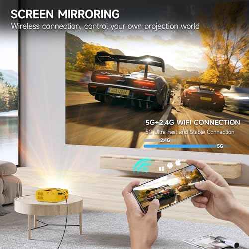 Mini Projector for iPhone, iGRR 2024 Upgrade Video Projector for Kids Gift, Cartoon, Unique Design Portable Movie Projector Compatible with TV Stick Smartphone/HDMI/USB/AV, indoor & outdoor use
