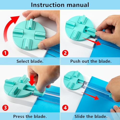 eCraft Green Multi-Function Paper Trimmer with Dial Blades for Scrapbooking & Cardmaking