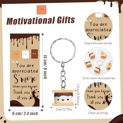 75 Set Christmas Inspirational Gifts Bulk S'More Gifts Pens Sets Motivational Marshmallow Ballpoint Pens Keychain Bookmark Appreciation Gift for Student Teacher Team Employee Staff Coworker