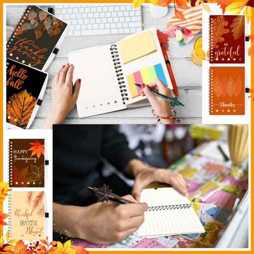 24 Sets Fall Thanksgiving Gifts Autumn Notebook and Fall Ballpoint Pens Set Maple Leaf Notebook Friendsgiving Autumn Gifts Bulk for Student Classroom Office Harvest Party Favor