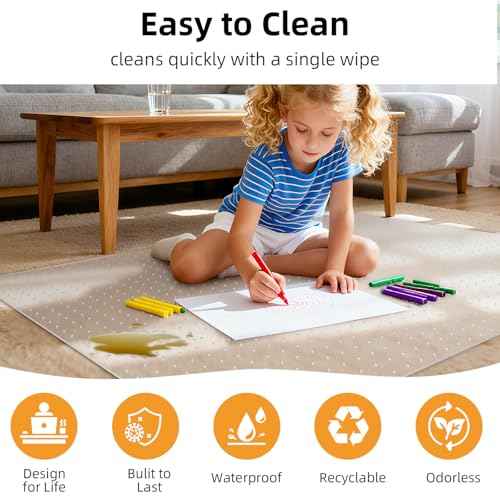Office Chair Mat for Carpet - 36x48 Inch Plastic Computer Desk Floor Protectors for Chairs Clear Under Desk Rug Pad for Rolling Gaming Chair
