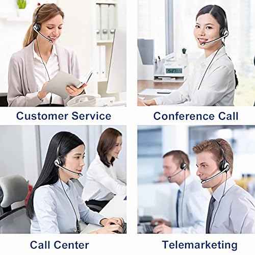 Wantek Cisco Phone Headset with Microphone Noise Cancelling, RJ9 Telephone Headsets Compatible with Cisco Office Phones 7940 7942 7945 7960 7962 7965 7811 7821 8811 8841 8845 8851 Plantronics M12 M22