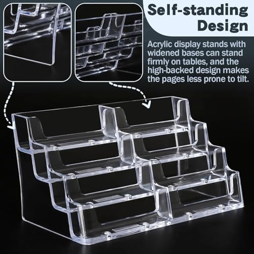 xydstay 8 Slot Acrylic 4-Tier Business Card Holder for Desk Organization