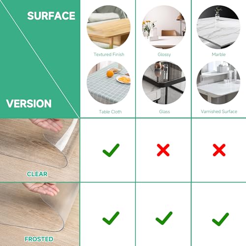 NATRKE Clear Desk Mat 35.4x19.7 Inch Large Transparent Computer Desk Pad Waterproof PVC Office Protector