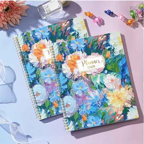 2026 Planner - 2026 Planner Daily Weekly and Monthly, Jan 2026 - Dec 2026, 8.5" x 11", Colorful Tabs, Back Pocket, Perfect Daily Organizer - Floral
