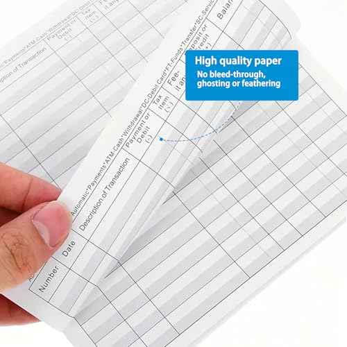 12 Pack Checkbook Register, Check Registers for Personal Checkbook, 6" ¡¿ 3", Blank Ledger Transaction Registers for Personal or Business Bank, Saving Account, Deposit and Credit Card, Thick Paper