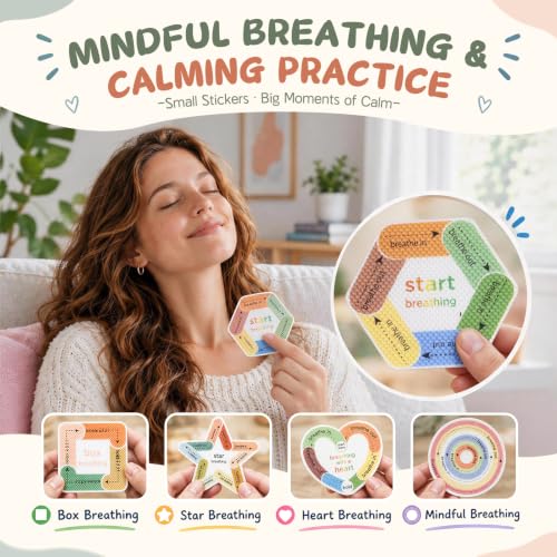 Sensory Stickers for Calm & Focus - 102 Pieces with Dual Textures & Mindfulness Designs
