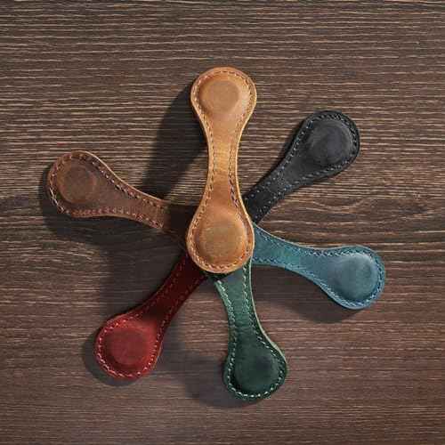 Personalized Magnetic Leather Bookmark, 26 Letters Custom Leather Bookmarks, Handmade, Leather Magnetic Bookmark for Book Lovers Readers Women Kid(Blue£¬M£©