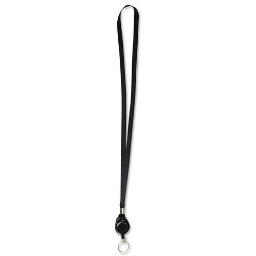 Advantus 75547 Lanyards with Retractable ID Reels, Ring Style, 34-Inch Long, Black, 12/PK
