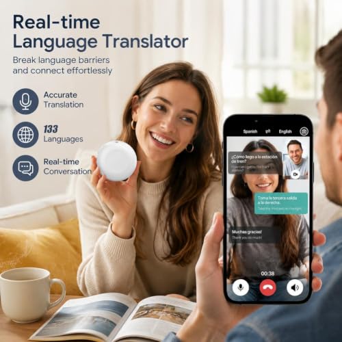 SHAPERME AI Translator Device for 160+ Languages, Portable Bluetooth Language Translator for Travel & Business