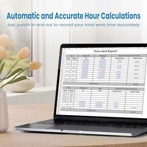 Time Clock - Fingerprint Time Clocks for Employees Small Business Automatic Calculate Hours, H1 Standalone Offline Biometric Clock in Machine for Employees with 5 RFID Cards (0 Monthly Fees)