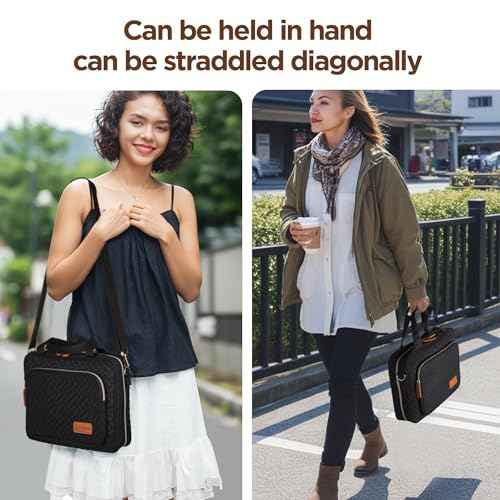 DERSTUEWE Bible Cover Case for Women ? Stylish & Durable Bible Bag with Zippered Closure, Floral Print, Fits Standard & Large Bibles, Perfect for Church & Travel, Black Color