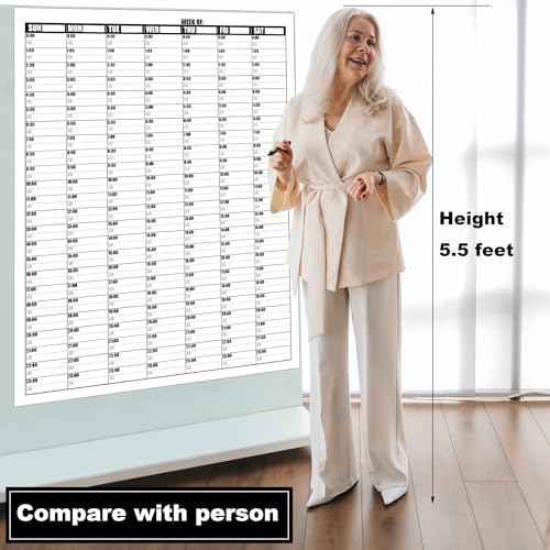 36x45 Inch Large Dry Erase Weekly Wall Calendar 24 Hour Time Slots And 24x36 Inch Big Monthly White Board Planner Combo For Work,Home Office,Jumbo Weekly Homeschool Calendar 30 Minute Increments