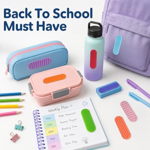 Rainbow & Macaron Sensory Stickers for Kids & Adults, 16 Pack Textured Classroom Calm Strips