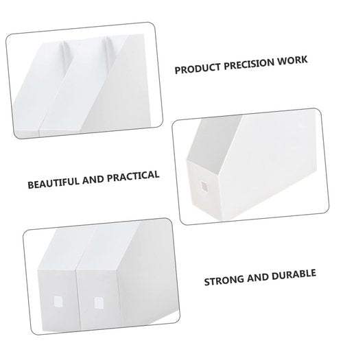 Cabilock 3Pcs Plastic Document Organizer Vertical Desktop File Rack for Office Stylish Magazine Holder for Books Magazines and Documents Easy to Assemble
