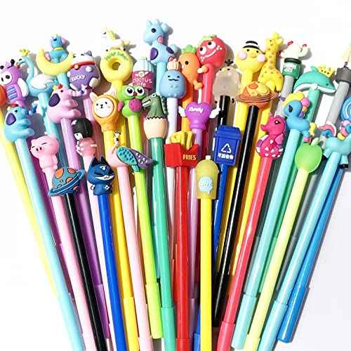 200 Pieces Cute Cartoon Black Gel Ink Pens Cartoon Animal Writing Pens 0.5 mm Assorted Styles Pens Stationery for School Office Home Student Kids Birthday Present