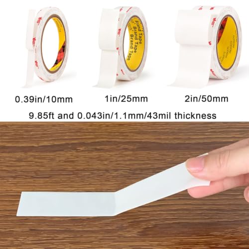 Hasaky 1in x 9.85ft 4950 Double Sided Mounting Tape - Heavy Duty Removable Foam Adhesive