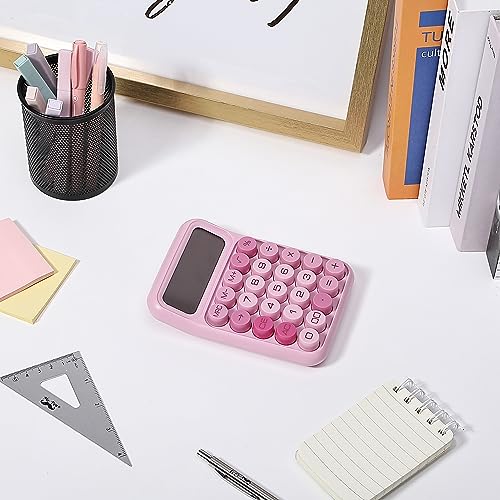 Pink Mechanical Switch 12-Digit Calculator with Large LCD - Mr. Pen