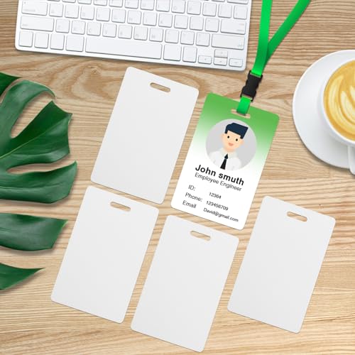 CAETOUNG 20 Pack CR80 30 Mil PVC Cards with Slot - Blank ID Cards for Card Printers