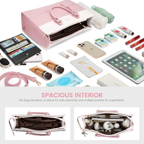 LOVEVOOK Laptop Tote Bag for Women, Work Totes Business Office Computer Briefcase with Clutch Purse
