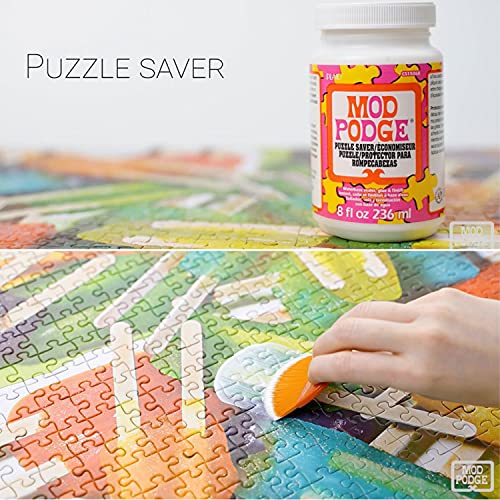 Mod Podge Puzzle Saver 8 oz (Pack of 1) - White, Quick-Dry Decoupage Glue & Sealer
