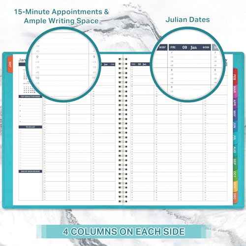 2026 Weekly Appointment Book - JAN 2026 - DEC 2026, Daily Hourly Planner 2026, 8.4" x 10.6", Flexible Soft Cover, 15-Minute Interval
