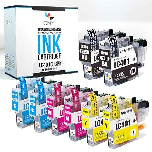 LC401 Replacement Combo Pack Ink Cartridges for Brother DCP-J1800DW, MFC-J1010DW, J1012DW, J1170DW, J1800DW Printers (2 Black, 2 Cyan, 2 Magenta, 2 Yellow)