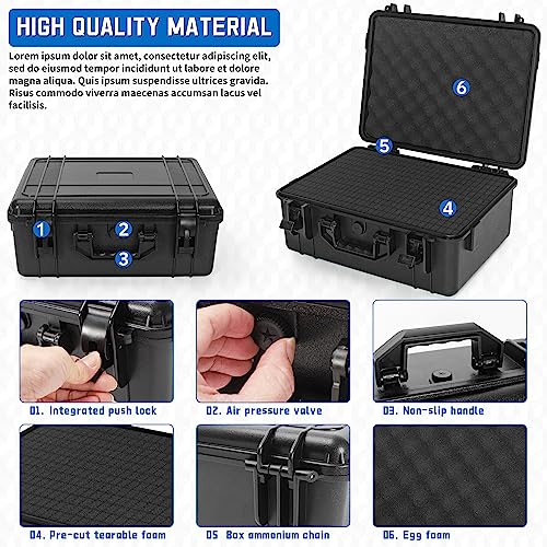 TORIBIO Graded Comic Book Storage Box, Hard Case Fits CGC Graded Comic Books, Waterproof Hard Shell Protection Carrying Case with Customizale Foam Interior