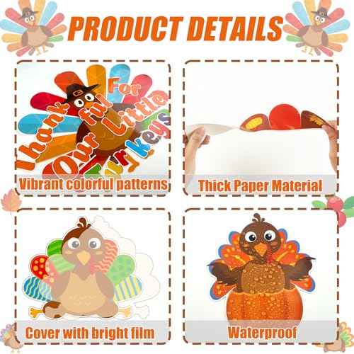 Thanksgiving Turkey Bulletin Board Set Fall Turkey Bulletin Board Classroom Decoration Autumn Maple Leaves Cutouts Home Window Wall Party Decor for Teacher(Thankful For Our Little Turkeys)