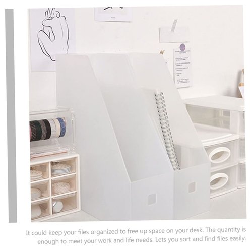 DIYEAH 3pcs Desktop File Organizer Rack Frosted Storage for Documents Books Tidy Office Study Stylish Holder for Students Professionals