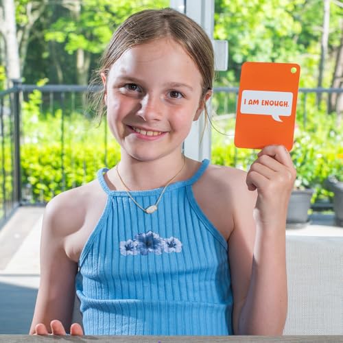 Kids Mindfulness Card Set with Sand Timer & Carrying Ring - Stress Relief & Emotional Regulation