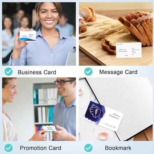 Thick Business Cards 200 Printable Business Card, 3.5" x 2" Business Card Paper Compatible with Laser & Inkjet Printer, Double-sided Printing, Heavyweight, Matte White Paper, (10 Cards/Sheet)