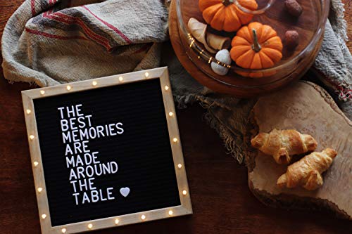 PMPX Black 10x10 Light-Up Letter Board with Stand & 340 Letters Emojis - Custom Signs