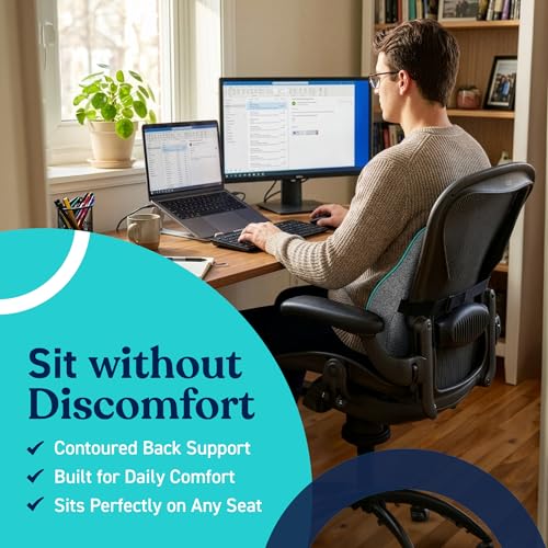 Cubii Cushii V2 17 Inches Lumbar Back Support Cushion for Office Chair — Black