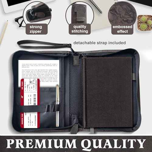 Bible Cover, The PCG Store Bible Case with Pen, 9.00" L x 6.15" W x 1.75" H Bible Covers for Woman and Men, Vegan Italian Leather Bible Bag.