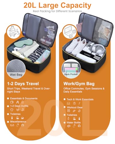 Capolo Travel Backpack Black 15.6 Inch Laptop Approved Personal Item Bag