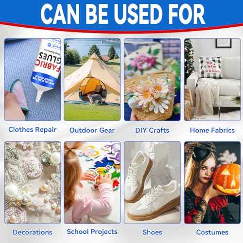 Fabric Glue, 60 ML Fabric Glue for Clothing Permanent Washable, Fabric Adhesive for Rhinestones, Patches, Clothes, Denim, Leather, Polyester, Fabrics, Doll Repair, Flannel, Cotton