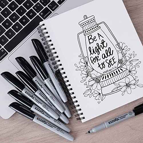 Ultra Fine Permanent Marker, 72 Pack Ultra Fine Point Black Permanent Marker set, Works on Plastic,Wood,Stone,Metal and Glass for Doodling, Marking